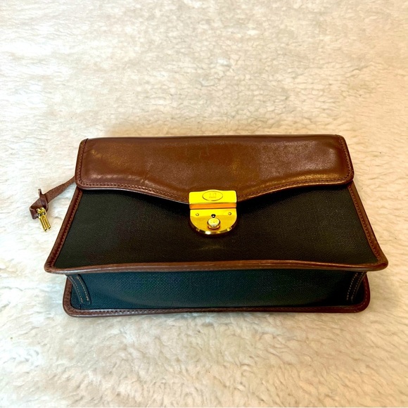 Dunhill Vintage pVC 2 tone Brown/Black PVC Leather Clutch Bag w/ 2 keys - Picture 15 of 16